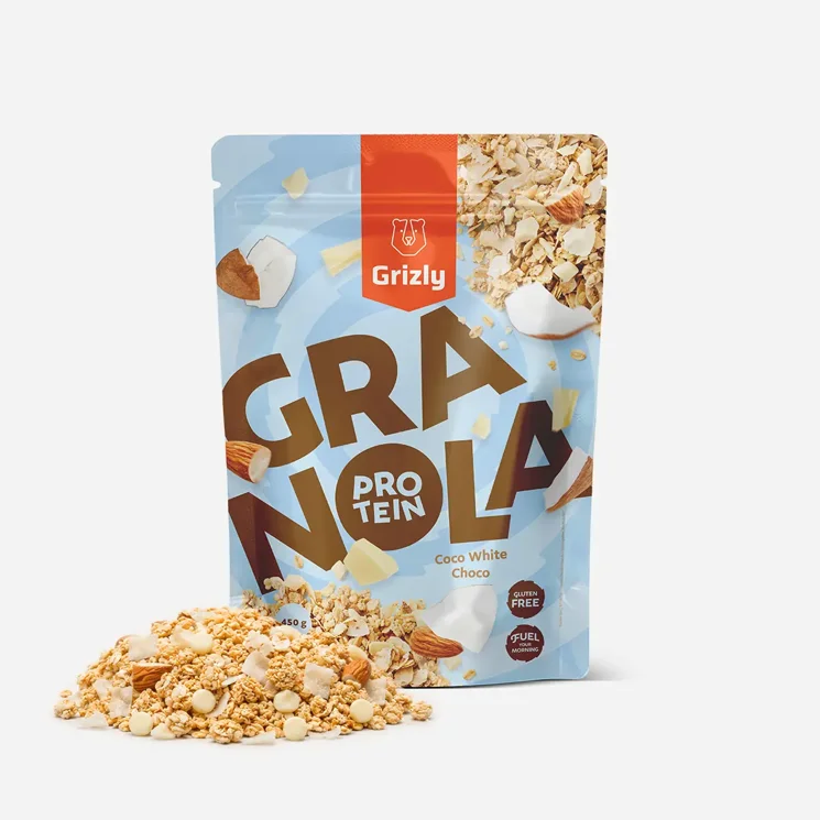 Granola proteinnel, fehér csokoládé és kókusz 6 x 450 g