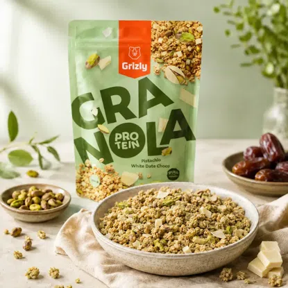 Granola proteinnel pisztácia és fehér datolyás csoki 6 x 450 g
